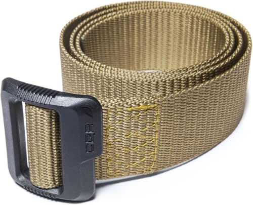 CQR Tactical Belt, Military Style Heavy Duty Belt, Webbing EDC Quick-Release Buckle - color: 2pack Dura Nylon Black/Khaki, size: Large