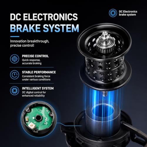 DC Baitcasting Reel, Digital Control Anti-Backlash, 7. 1:1 Gear Ratio, 6+1 Bearings, Ultralight for Bass Freshwater - color: Left Handed