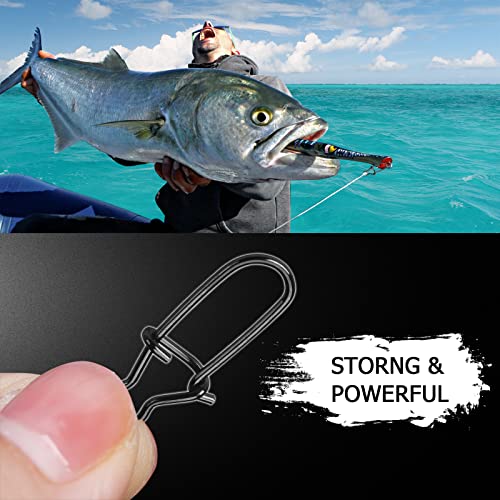 AMYSPORTS High Strength Fishing Snap Clip Duo Lock Snap Swivel Stainless Quick Change Fishing Snaps Solid Black Nickel 26lb-220lb - size: Size0（26lb）100pcs