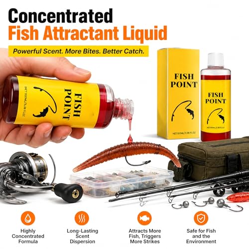 Red Worm Liquid Spray, Concentrated Fish Attractant Liquid Fast-Acting Red Worm Formula, Powerful Bait Attractant Scent Bait Fish Attractant Liquid, Enhances Scent & Improves Biteresponse