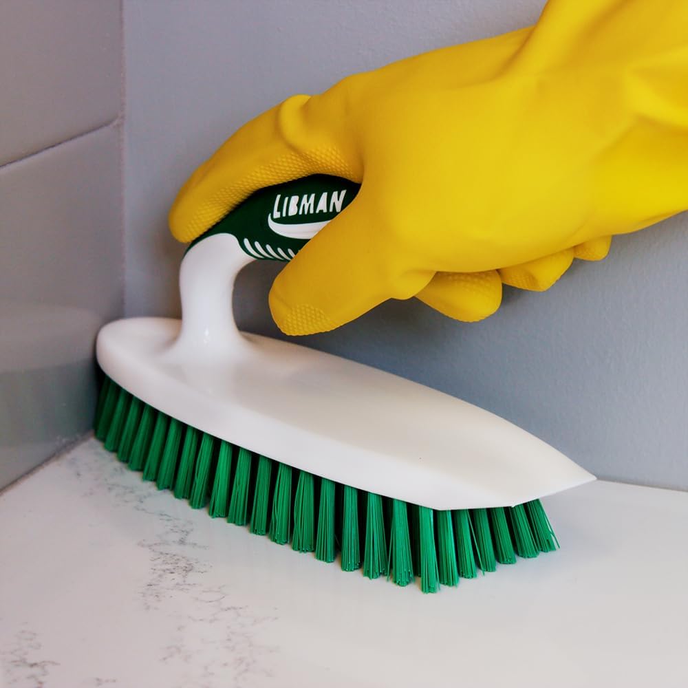 Libman Heavy Duty Scrub Brush Kit | Cleaning Brushes for Household Use | Tub Scrubber | Easy Grip Scrub Brush | Big Job Kitchen Brush | Dual Sided Tile & Grout Brush | 3 Different Brushes Included