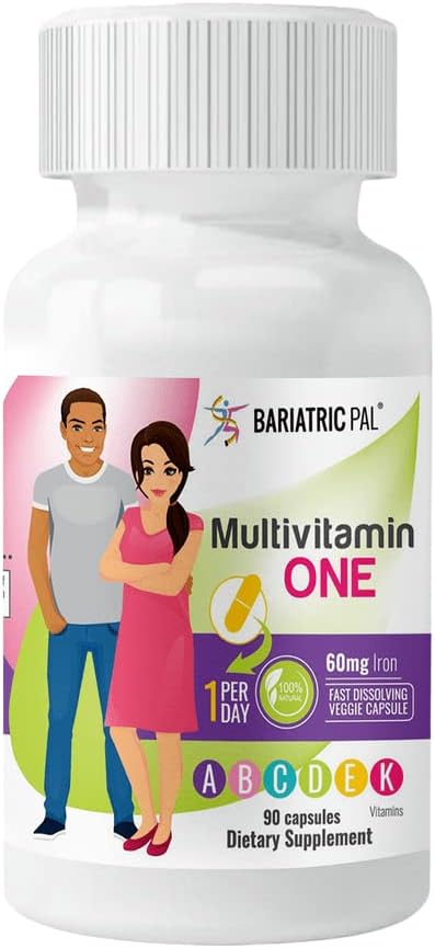 BariatricPal 90-Day Bariatric Vitamin Bundle (Multivitamin ONE 1 per Day! Capsule with 60mg Iron and Calcium Citrate Soft Chews 500mg with Probiotics - Orange Creamsicle)