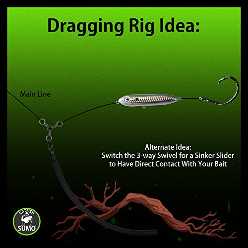 Slip Stick Dragging Weights, No-Snag Sinkers for Dragging, Trolling, Drift, Bottom Bouncing. Curved Flexible Trolling Lead - size: 3oz, 5-Pack