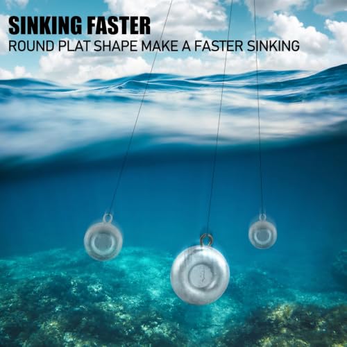 Dr.Fish Fishing Coin Sinkers Lead Fishing Weights Disc Weights No Roll Freshwater Saltwater River Bank Surf Fishing Catfishing - size: 16oz/3 Pack
