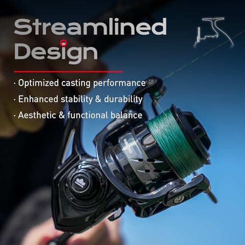 Handing LITE II Spinning Reels Freshwater Spinning Fishing Reels 14.33 Lbs Max Drag Ultra Smooth 5.2:1 Gear Ratio Aluminum Spool 3+1 BB Handle Interchangeable - size: Size 6000