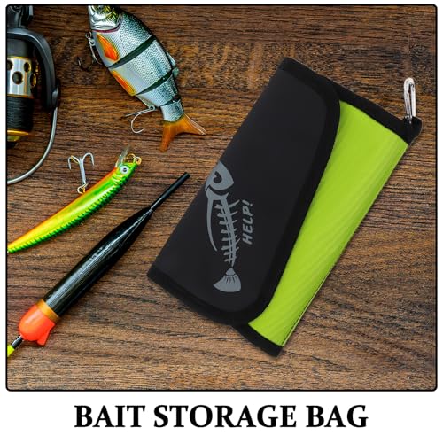 COHEALI Fishing Tackle Storage Bag Soft Bait Organizer with Waterproof Large Capacity Detachable Pouch for Freshwater and Saltwater Fishing Gear Accessories, Fluorescent Green