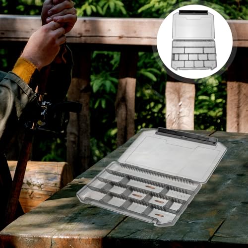 Fishing Tackle Box Gray Portable Small Tackle Organizer with Lure and Fish Hook Storage for Kayak and Freshwater Fishing