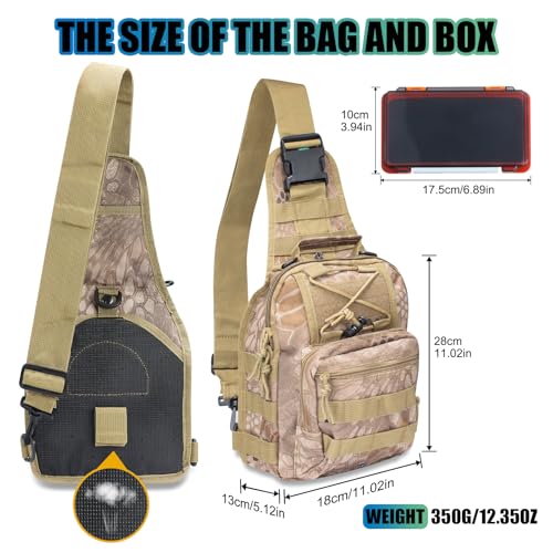 Waterproof Fishing Backpack with 2 Tackle Boxes, 2-Way Carry Design & Durable Material,Black, Khaki, Camo (Camouflage with Two Tackle Boxes) - color: Camouflage With Two Tackle Boxes