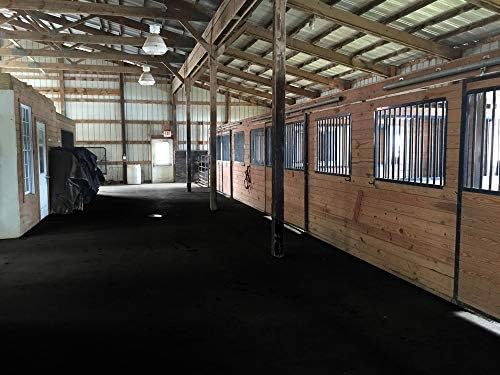 American Floor Mats - Heavy Duty Stall Tiles - Stable/Horse Tiles - Thick, Durable Rubber Flooring Solid Black 10' x 12' Set 3/8" Thick (30 Tiles Total)