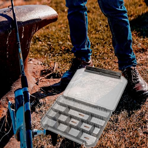 Fishing Tackle Box Gray Portable Small Tackle Organizer with Lure and Fish Hook Storage for Kayak and Freshwater Fishing