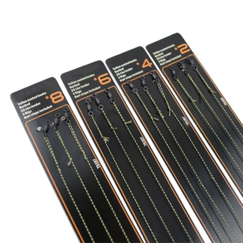 Pre-Tied Carp Hair Rigs Featuring Curved Barb Hooks, Stainless Steel Construction for Floating Baits, Complete with Rig Stops and Swivels(3pack#2) - color: 3pack#2