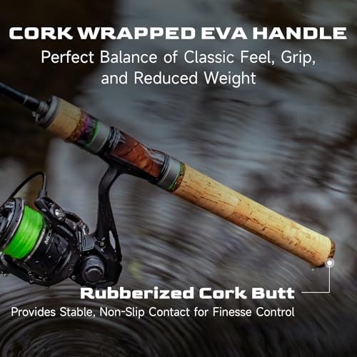 HANDING Magic L BFS Rod 2-Piece Ultralight Casting & Spinning Rod for Trout Crappie Bluegill Yellow Perch Sunfish, for BFS Fishing - size: 6' - UL - Fast - 2pcs, style: Spinning
