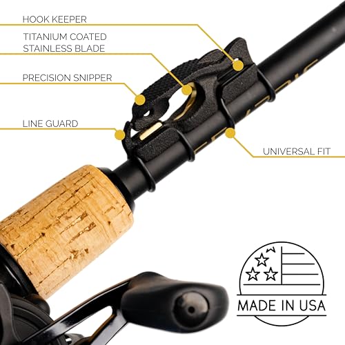 FinMan Multitool & Stow | Rod Mounted Line Cutter & Hook Keeper for Tackle Changes | Prevent Tangles, Keep Hooks Safe and Sharp, and Secure Weights | Easy to Install & Made in The USA - color: MultiTool + STOW - Saltwater