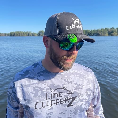 LINE CUTTERZ Patented Dual Hybrid Ceramic Cutter + Stainless Steel Micro Scissors Fishing Line Snipper - Black - color: Black
