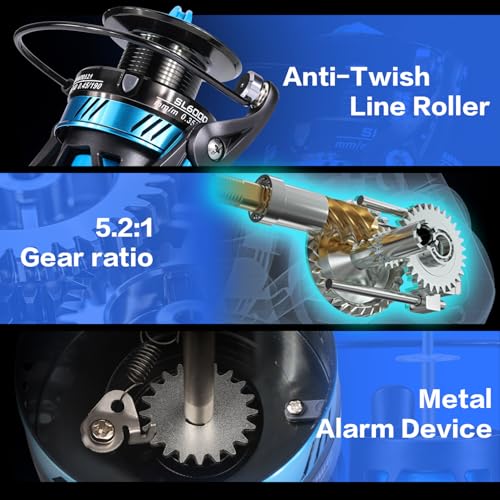 Sougayilang Surf Fishing Rod and Reel Combo, 4 Piece MH/H Saltwater Fishing Combo with 5000 Size Spinning Reel(12'/15') - color: gray, size: 11ft-Spinning-4Pc-Heavy