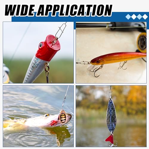 Crankbait Snaps Fishing Snap Clips,150pcs Duolock Fishing Snaps Quick Change Fishing Power Clips Fast Snaps Speed Clips for Fishing Lures Freshwater Saltwater Lure Snap Connector Tackle - size: 5#-150pcs