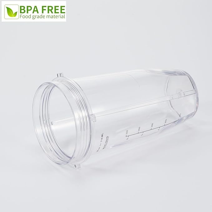 Replacement 24oz Blender Cup with Sip & Seal Lid For Nutri Ninja BL450 BL456 BL480 BL482 BL640 BL642 BL682 BN401 BN751 BN801 Foodi SS101 SS151 SS351 SS401 Ninja Blender Auto IQ Blade, 3-Pack