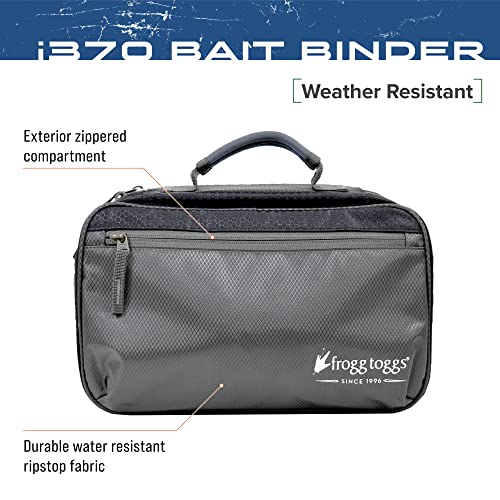 FROGG TOGGS Bait Binder, Fishing Tackle and Bait Storage, Salt Water Resistant Soft Sided Tackle Bag, Black, i370