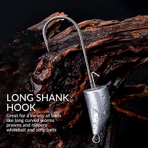 THKFISH Weedless Swimbait Jig Heads for Bass Fishing, Weighted Texas Rig Hook Fishing Hooks Saltwater Freshwater 1/8 oz, 1/6 oz, 1/4 oz, 3/8 oz, 1/2 oz,3/4 oz - color: Silver A, size: 7g(1/4 oz)-10pcs