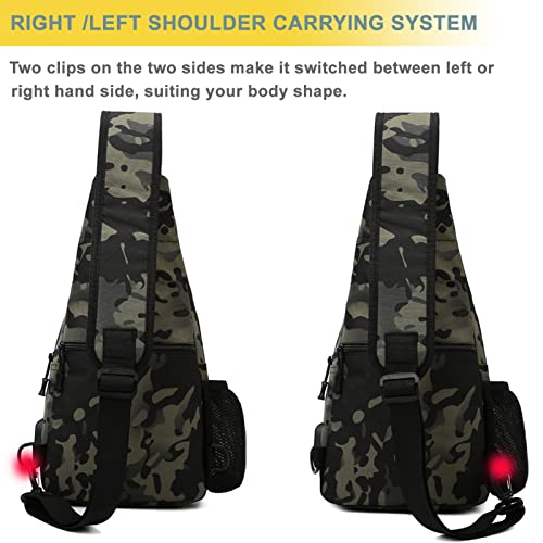Tactical Shoulder Bag - 1000D Molle Military Backpack Outdoor Daypack Chest Pack (Tan) - color: Tan