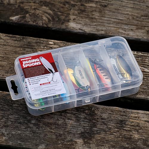 Jigging Spoon Fishing Lures, Slant Cut Metal Spoon with Glow, High Flash, Sharp Treble Hooks, Precision Wobble for Bass, Trout, Pike & Walleye - color: New10PCS, size: 3/4oz