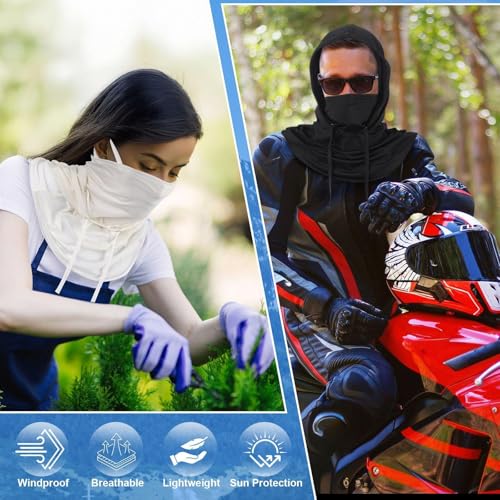 Funtery Summer Cooling Balaclava Mask, UV Protection Hood Mask Breathable Cycling Face Cover Full Head Scarf for Men Women - color: Black, White, Pink, Light Blue