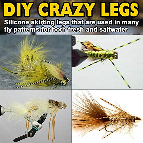 Fly-Tying-Materials-Rubber-Legs-Silicone-Rubber-Skirt 12-24 Colors Fly Tying Supplies - color: Grizzly Micro Legs 12 Colors kit