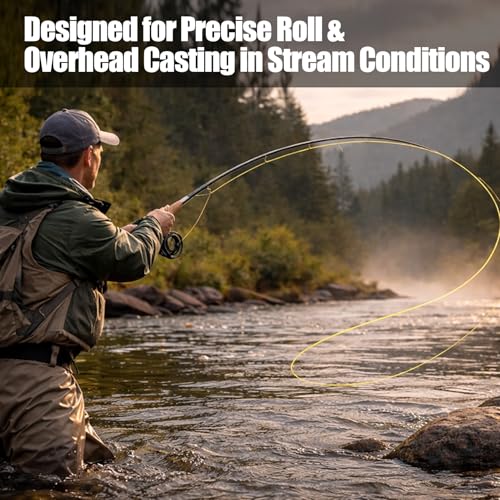 Aventik Trout Trout Boost Single Hand Spey Floating Fly Fishing Line Freshwater Fishing Smooth Accurate Casting Easy Roll Casting 100FT with Welded Loops - color: P/M Green Single Hand Spey, size: 8F