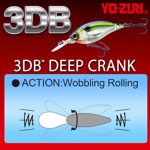 Yo-Zuri 3DB Deep Crank Floating Diver Lure, Pearl Chartreuse Lime, 2-3/4-Inch - color: Prism Shad