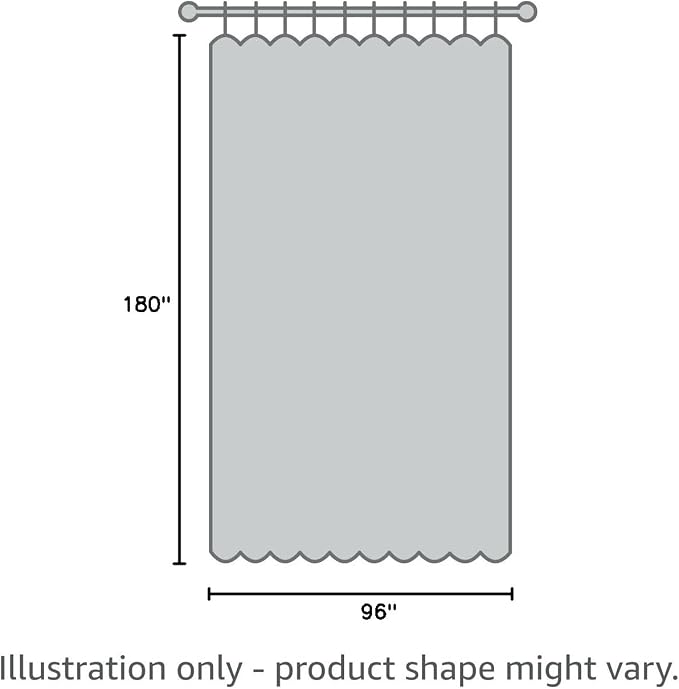 Room Divider Curtains for Ceiling Track Rod, 15 ft Wide x 8 ft Tall, 1 Panel