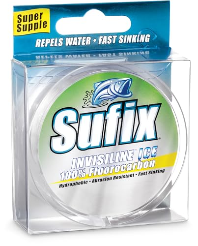 Sufix InvisiLine Ice Fluorocarbon Fishing Line, Virtually Invisible, Low-Stretch Ice Fishing Line for Superior Sensitivity and Cold-Weather Durability, 3 LB, Clear