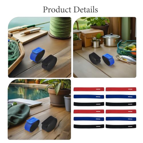 UKCOCO 12pcs Adjustable Elastic Fishing Rod Straps Stretchy Nylon Rod Wrap Bands with Hook and Loop Secure Holder Ties for Casting Spinning Fly Poles Wide Compatibility for Storage