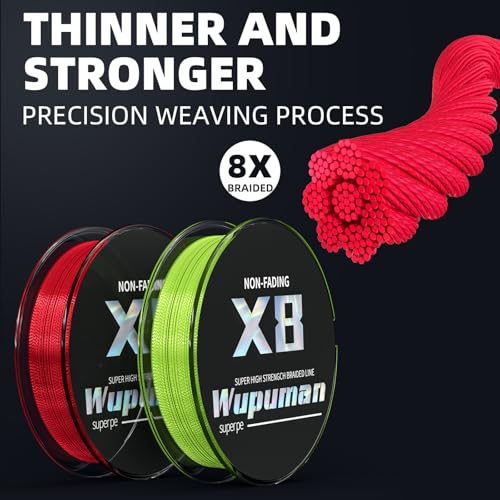 Braided Fishing Line 8 Strands (Non-Fading) Super 100% PE(LBS:6/8/10/15/20/30/40/50/60/70/80/90/100/130/150/200)(150M 300M 500M 1000M) Ocean, Lake,Parks, River Fishing - color: Moss Green, size: 32LB 300M 328Yards