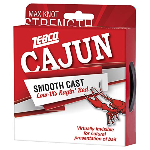 Zebco Cajun Line Smooth Cast Fishing Line, Low Vis Ragin' Red - color: Pony Spool, style: 110-yard/8-pound