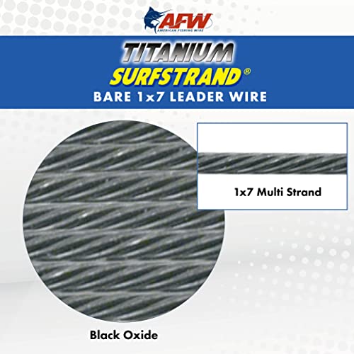 AFW Titanium Surfstrand, Bare 1x7 Fishing Leaders - style: 18 In, 30 Lb /.017 in