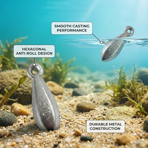 Bank Sinkers Fishing Weights, No-Roll Hexagonal, Surf & Catfish Saltwater - style: 14 Ounce-2pcs