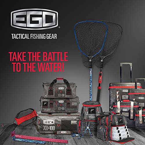 EGO S2 Slider Fishing Net Handle | Adjustable Extension Handle, Minimal Water Drag Design, Ergonomic Foam Grip for Landing Nets - size: 18" to 36" Handle, 17" x 19" Hoop, style: Pvc Coated Mesh