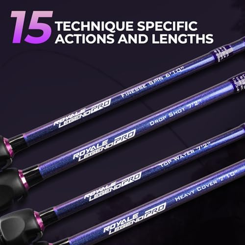 KastKing Royale Legend Pro Technique Bass Fishing Rods, KastFlex IM7 Graphite Blanks, 2-Piece Rod with Extra Tip, SlipLock Technology Handles, PTS Power Transition System, Built-in Hook Keeper - size: 7'6"- MH Fast- Swimbait(2 Pcs+ Extra Tip), style: Cast