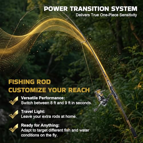 Goture Dual-Length Telescopic Fishing Poles & Reel Combo - size: 8-9FT