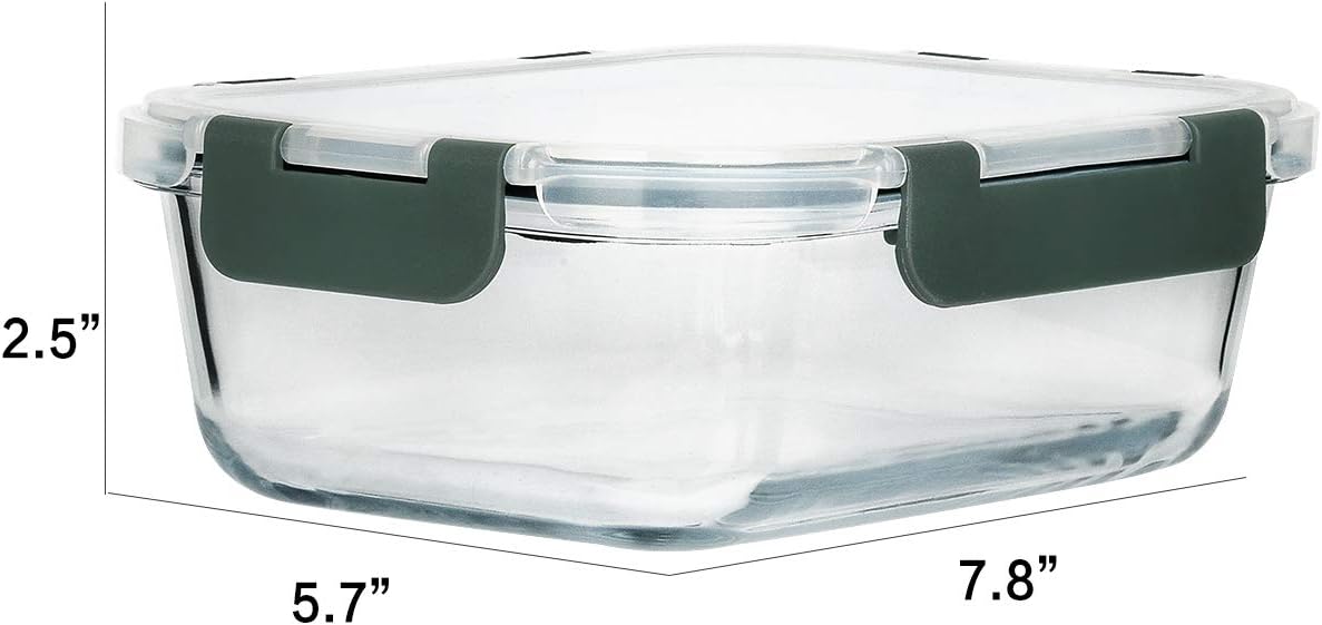 M MCIRCO [8-Pack,30 oz] Glass Meal Prep Containers,Glass Food Storage Containers,Airtight Glass lunch Containers with Lids - Microwave, Oven, Freezer and Dishwasher