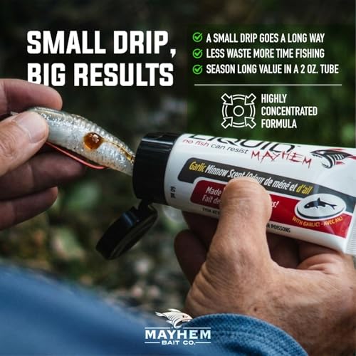 Liquid Mayhem Anchovy Fish Attractant Gel 60 ml / 2 oz · 60 Uses 1-Pack – Real Anchovy Bait & Aminos | UV-Enhanced Long-Lasting Gel – All Lure Types