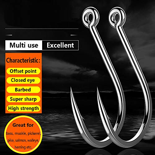 Dyxssm 150pcs/lot Circle Fishing Hooks Extra Strength Octopus Barb Fishing Hook with Offset Ponit - size: 4# (150pcs)