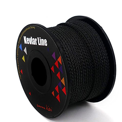 emma kites 100% Black Kevlar Braided Cord (0.4~4.6mm Dia, 50lb~1700lb) High Strength, Abrasion Flame Resistant, Tough Survival Tactical Cord Model Rocket Paracord Snare Line Fishing Assist Cord - size: 1700Lbs | 30Ft