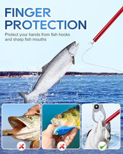 UCEC Fish Hook Remover Tool, Dehooker Tool Fishing, Squeeze-Out Hook Remover Tool Fishing, Fast Decoupling Securely, Pro Fishing Hook Remover Extractor, Aluminum Easy Reach and Portable, 2Pcs - size: Large & Small