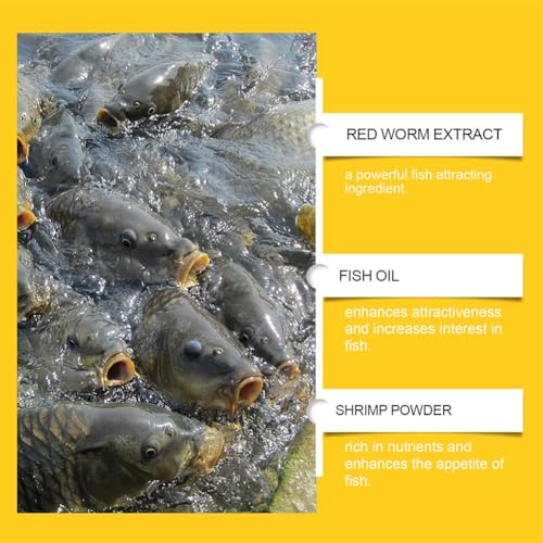Concentrated Fish Attractant Liquid,Red Worm Liquid Spray,Powerful Fishing Bait Scent Attractant,Fast-Acting Red Worm Bait Additive for Freshwater Fishing,Enhances Scent & Improves Bite Response - color: Yellow+Yellow