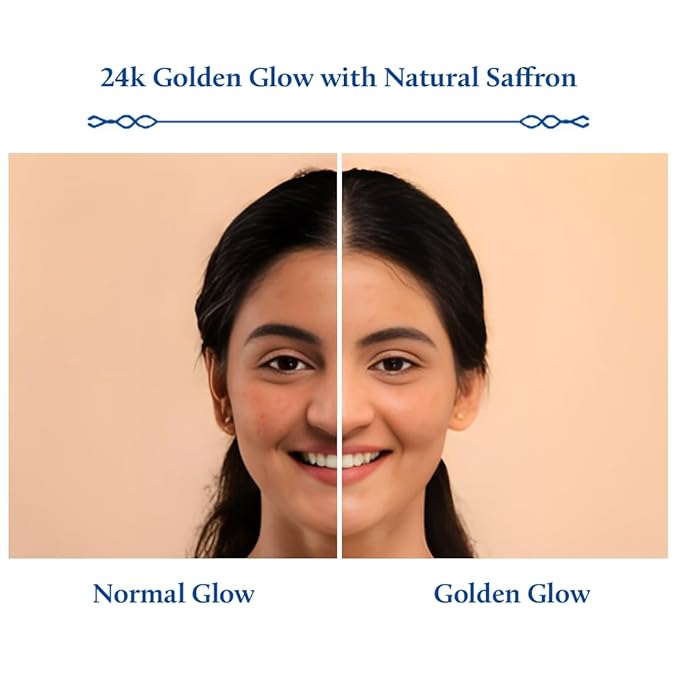 Blue Nectar 24K Gold Serum with Pure Kumkumadi Oil for Face | Ayurvedic Collagen Face Serum for Skin Tightening & Natural Radiance (24 Herbs, 0.33Fl Oz)