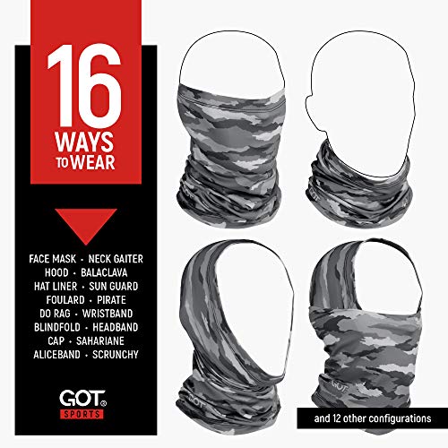 UPF 50+ Fishing Neck Gaiter - UV Face Mask Sun Protection for Men Women | Moisture-Wicking, Quick-Drying, Built-in SPF, UVA/UVB Blocking, Hunting Camo Design, Versatile Headwear - color: Disruptive Stone Camo