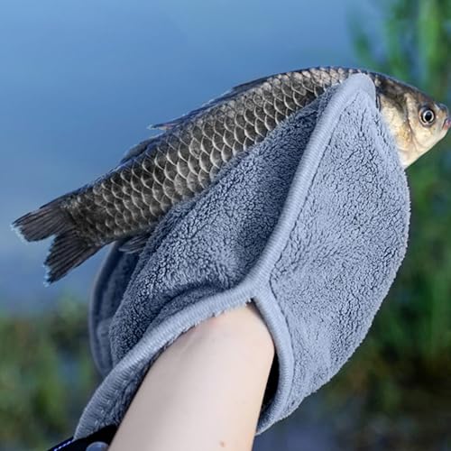 Towel with Clip Fishing Accessory Microfiber Towels Soft Drying Baits Towel for Outdoor Fishing - color: Double Layer