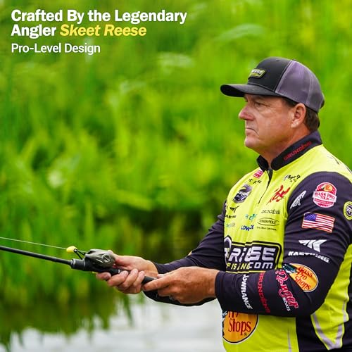 Next 1 Freshwater Bass Fishing Rod, Casting, Graphite Blank | 6 Casting Rod Models: For Topwater, Jig, Frog & Crankbait, 8-30 lb, 1/8-1.5 oz, 20/30-Ton Graphite, SeaGuide Zirconia Guides - color: Yellow, size: 7'4" MH, FAST