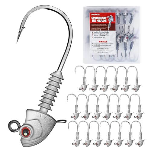 Swimbait Jig Heads, 20PCS/Box, 4 Size Options, Strong Hook & Anti-Loose Design, Ideal for Freshwater & Saltwater Fishing - size: 3/8 oz
